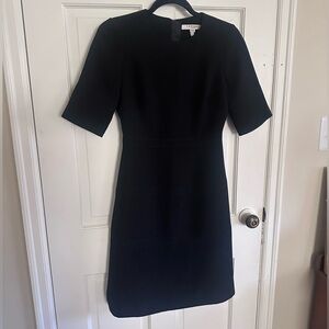 LK Bennett Black Short-Sleeve Midi Sheath Dress